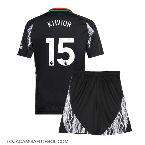 Camisa de Futebol Arsenal Jakub Kiwior #15 Equipamento Secundário Infantil 2024-25 Manga Curta (+ Calças curtas)